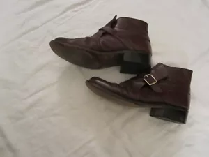 Vintage Men's Brown Leather Shoes from Sears Size 7 1/2 D Made in Korea - Picture 1 of 3