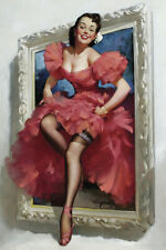Stepping Out Of A Picture Frame Vintage Pin-Up Wall Art - POSTER 20"x30"