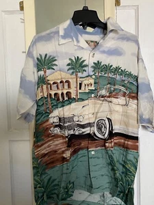 CAMICIA TORI RICHARD HAWAIANA EXTRA LARGE XXL ABBOTTONATA AUTO CLASSICA PALMA 2XL USA - Foto 1 di 10