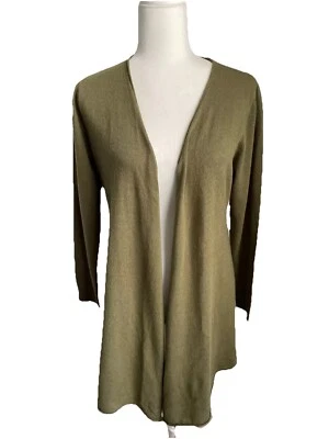 Nuevo Suéter Suave Surroundings Verde Oliva Cachemira Cárdigan Talla Mediana Pequeño Foto 1 de 4