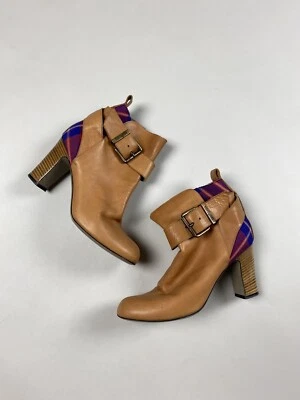 Vivienne Westwood Anglomania ladies leather tartan heeled boots size 36 - Image 1 of 4