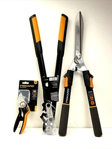 3-pack Fiskars Powergear Lopper 25'' L5525 Hedge Shears 25" Pruner 8" New Tools - Picture 1 of 24