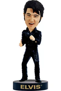 Figura de acción Elvis Black Leather Bobblehead Headknocker NUEVA - Imagen 1 de 2
