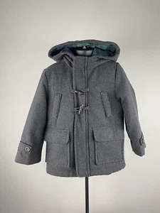 CARTER’S Wool Blend Winter Toggle Peacoat, Boys, Sz 4T, Hooded, Preppy, Classic - Picture 1 of 12
