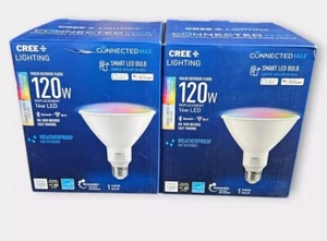 2 PACK CREE Lighting Smart LED Bulb Flood Dimmable PAR38 Outdoor 120W Multicolor - Picture 1 of 4