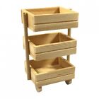 Storage Trolley Bare Wood Kitchen Accessory Dolls House Miniature 1:12th Scale