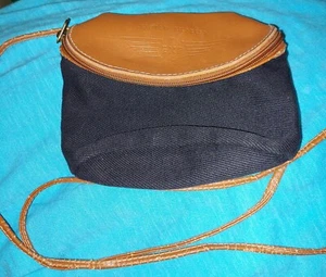 Limited Express Vintage Tiny Crossbody Bag / Pouch Leather & Canvas Strap Wear - Picture 1 of 10