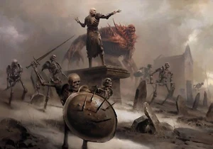 Diablo Spiel Nekromante Skelett Armee Giclée Kunstdruck Poster 24x17 Mondo NEU - Bild 1 von 1