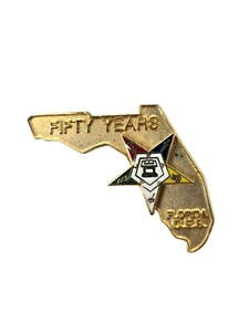 Vintage Florida OES 50 Year Member Lapel Pin - Picture 1 of 5