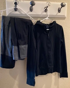 Gap Body Fit women’s LS full zip hoodie and yoga pant set of three, black/grey - Picture 1 of 13