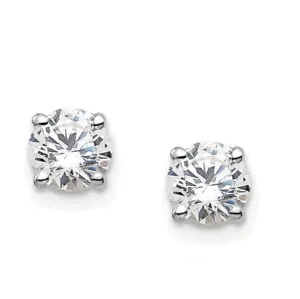 AGS Certified 1/3ct TW Natural (Real) Diamond Earrings in 14K White Gold - Picture 1 of 4