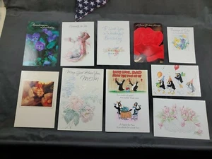 Lot Of 10 Used Vintage Birthday Cards Crafts Scrapbook (#1) - Picture 1 of 12