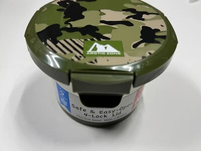 Cuenco térmico aislante con tapa de 4 cerraduras - 16 oz - CAMO - a prueba de fugas Foto 1 de 4