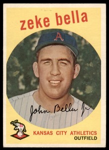 1959 Topps Zeke Bella  Filler RC Kansas City Athletics #254A
