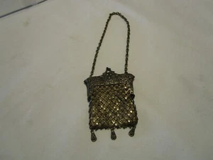 Antique Victorian Silver Chain Mesh Coin Purse Finger Clasp Pouch 1900's - Picture 1 of 11