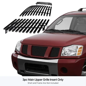 Se adapta a Nissan Armada/Titan 2004-2007 superior principal negro parrilla de billet inserto - Imagen 1 de 7