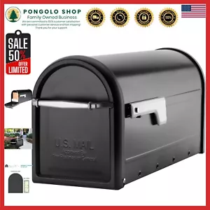 Chadwick Black, Medium, Galvanized Steel Post Mount Mailbox, Rust Resistant - Picture 1 of 11