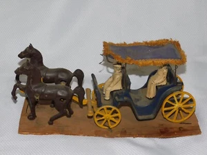 Juguete de cochecito/carruaje Surrey de hierro fundido vintage Stanley Toys años 40 EE. UU. - Imagen 1 de 8