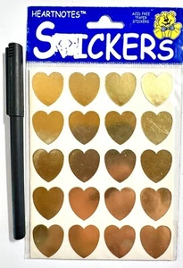 Gold Foil Hearts Stickers Scrapbooking Card Craft Paper Heartnotes 4 sheets - Picture 1 of 1