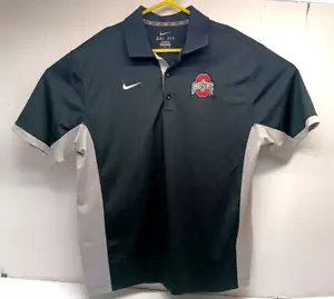 Nike Ohio State Buckeyes Dri-Fit Poloshirt schwarz kurzarm Golf Gr. LG sehr guter Zustand - Bild 1 von 4