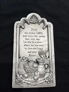  Neu Zinn Küche Wandrelief Tür christlich religiös Gebet 72173 Dekor - Bild 1 von 3