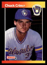 1989 Donruss Chuck Crim #617 Milwaukee Brewers MLB Baseball