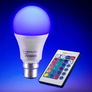 AURAGLOW Remote Control Colour Changing Dimmable LED Light Bulb B22 E27 3rd Gen - Picture 1 of 24