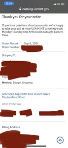 2021-W American Silver Eagle Type 2   Uncirculated Coin**PRESALE** 21EGN - Picture 1 of 1