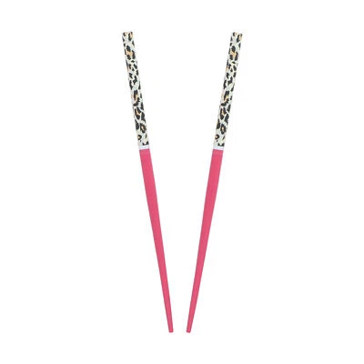 Two Wooden Animal Print Hair Sticks 7.25 inches long for Women - Image 1 of 4