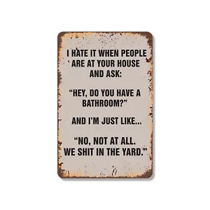 I Hate It When People Novelty Sign Fun Gift Durable Weatherproof - Picture 1 of 25
