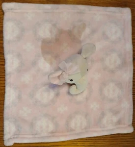 Hudson Baby Gray Pink Elephant Lovey Security Blanket Velour Satin  - Picture 1 of 9