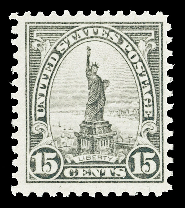 Scott 566 1922 15c Liberty Perforated 11 Flat Plate Issue Mint F-VF NH Cat $35 - Image 1 of 1