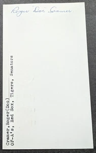 Roger "Doc" Cramer - 1929 Debut Autographed GPC - Deceased 1990 - Picture 1 of 3