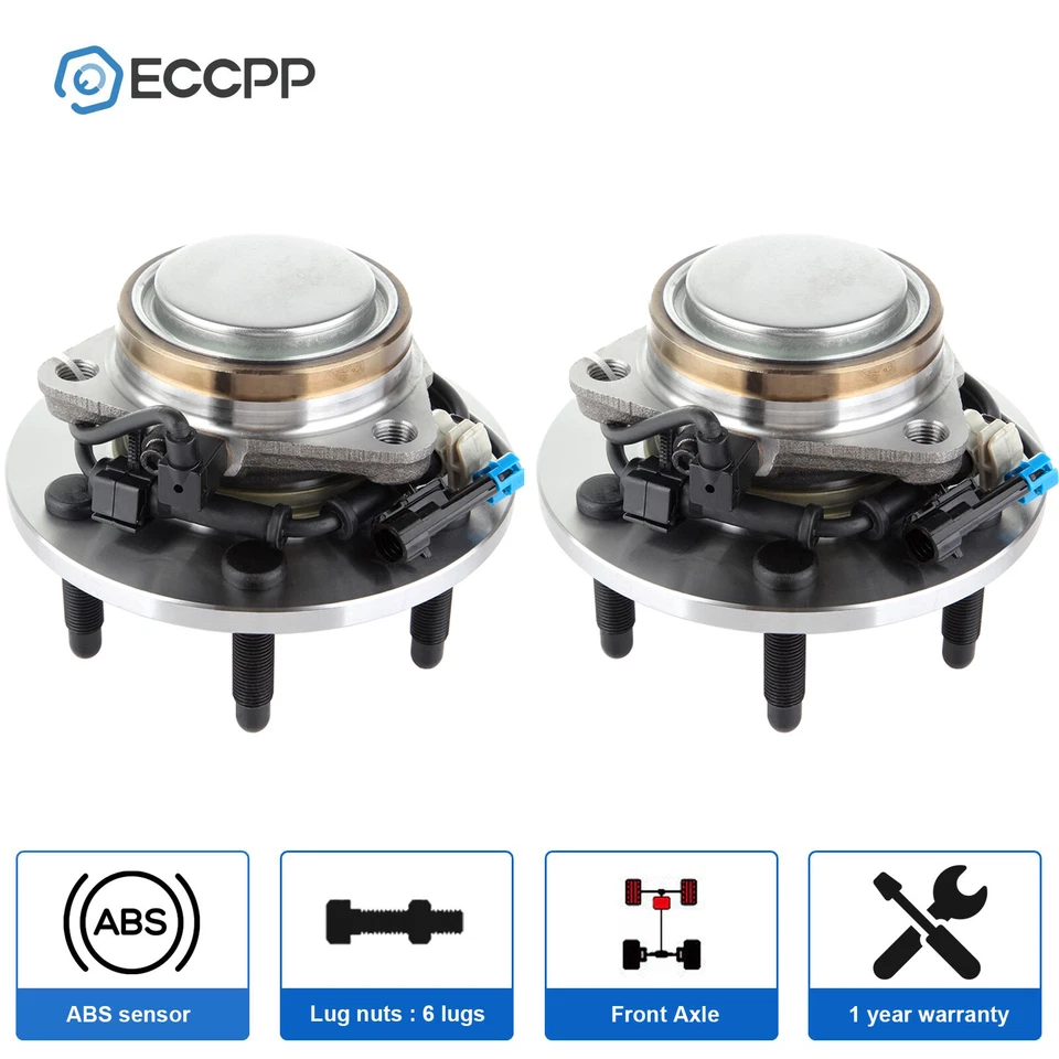 Cojinetes de cubo de rueda delanteros 2P tracción trasera para Chevy Silverado 1500 Sierra 1500 Tahoe Yukon Foto 1 de 4