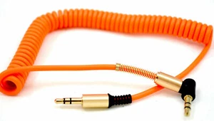 3.5mm 3 Pole Male to L Shape Male Spring Retractable Audio Aux Cable Connector - Picture 1 of 16