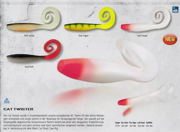 Black Cat Twister 20 cm Gummifisch Kunstköder Wels,Zander,Hecht Claw Rig - Bild 1 von 1