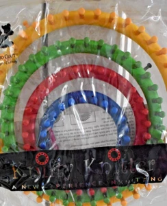 Original Provo Craft Knifty Knitter Round Loom Set of 4 Multi-colored New - Picture 1 of 6