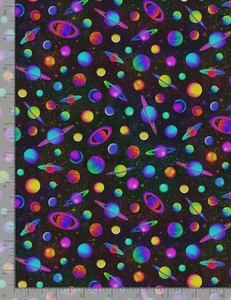 Space Fabric Mini Planet Stars Digital Cotton Timeless Treasures CD8883 By Yard - Picture 1 of 1