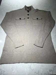 Suéter Gap Hombre Mediano Beige Cuello Simulado Preppy-Talla Grande - Imagen 1 de 11