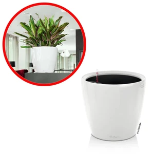 LECHUZA Classico Premium LS 28 Blumentopf weiß glänzend Ø28cm Komplettset 7L - Bild 1 von 5