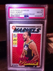 2019 Panini Donruss #2 Rudy Gobert Net Marvels Press Proof SP PSA 9 Jazz Wolves - Picture 1 of 2