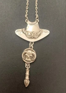 ONE PIECE Portgas D. Ace Hat Silver Necklace U-TREASURE 2016 Silver925 Used - Picture 1 of 4