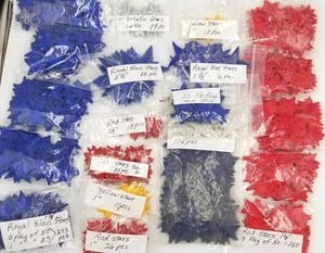Star Patches Appliques 800 PIECE LOT Blue Yellow/Gold Silver JOB LOT Resell - Picture 1 of 8