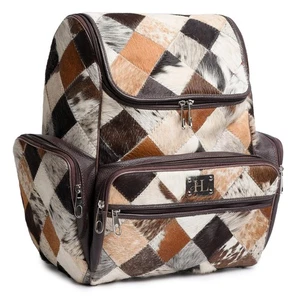 Luxury Cowhide Leather Backpack for Women & Men – Genuine Hairon Cowhide West... - Picture 1 of 6