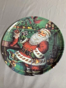 "Plato de Papá Noel St. Nicholas Ever Unison AE-808 leche y galletas 8"" melamina plato de colección" - Imagen 1 de 7