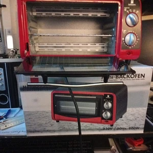 Hoffmanns 20477 800W, 9L, Elektrischer Mini-Backofen - Rot - Bild 1 von 3