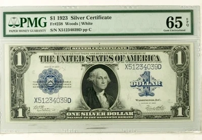 1923 $1 Silver Certificate Fr#238 Woods | White PMG 65 EPQ - Image 1 of 2