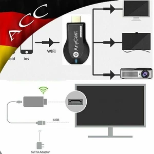 HDMI Wifi Dongle Display Receiver Smart Media Player TV Stick Miracast Chrome - Picture 1 of 10