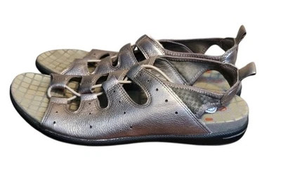 Ecco 凉鞋 Jab Toggle 金属铂金露趾尺寸 40 US 9 带可调节 — 第 1/4 张图片