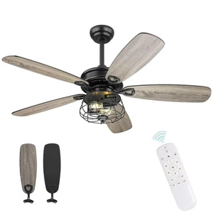 Farmhouse Ceiling Fan 52Inch Ceiling Fans with Lights and Remote Control Rust... - Picture 1 of 6